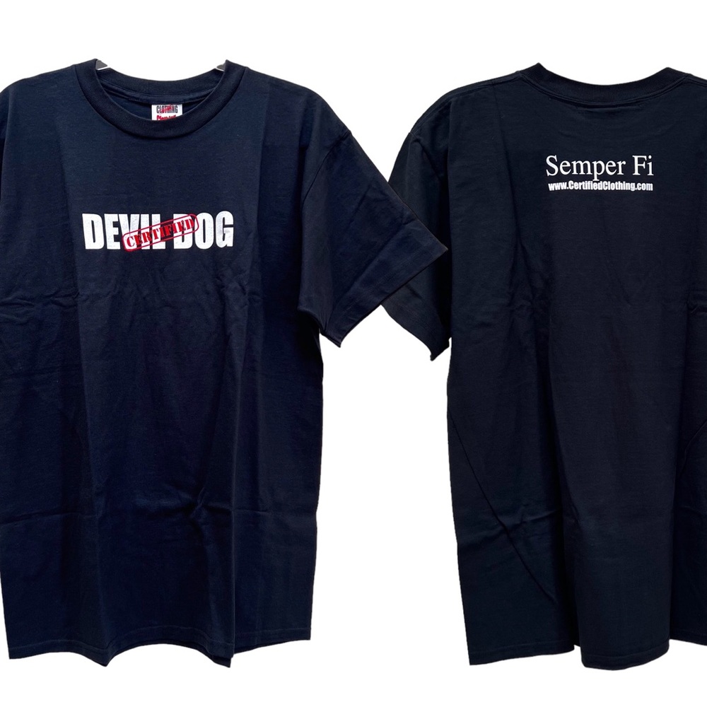 Certified Devil Dog T-Shirt Semper Fi USMC Marines Military USA Patriotic